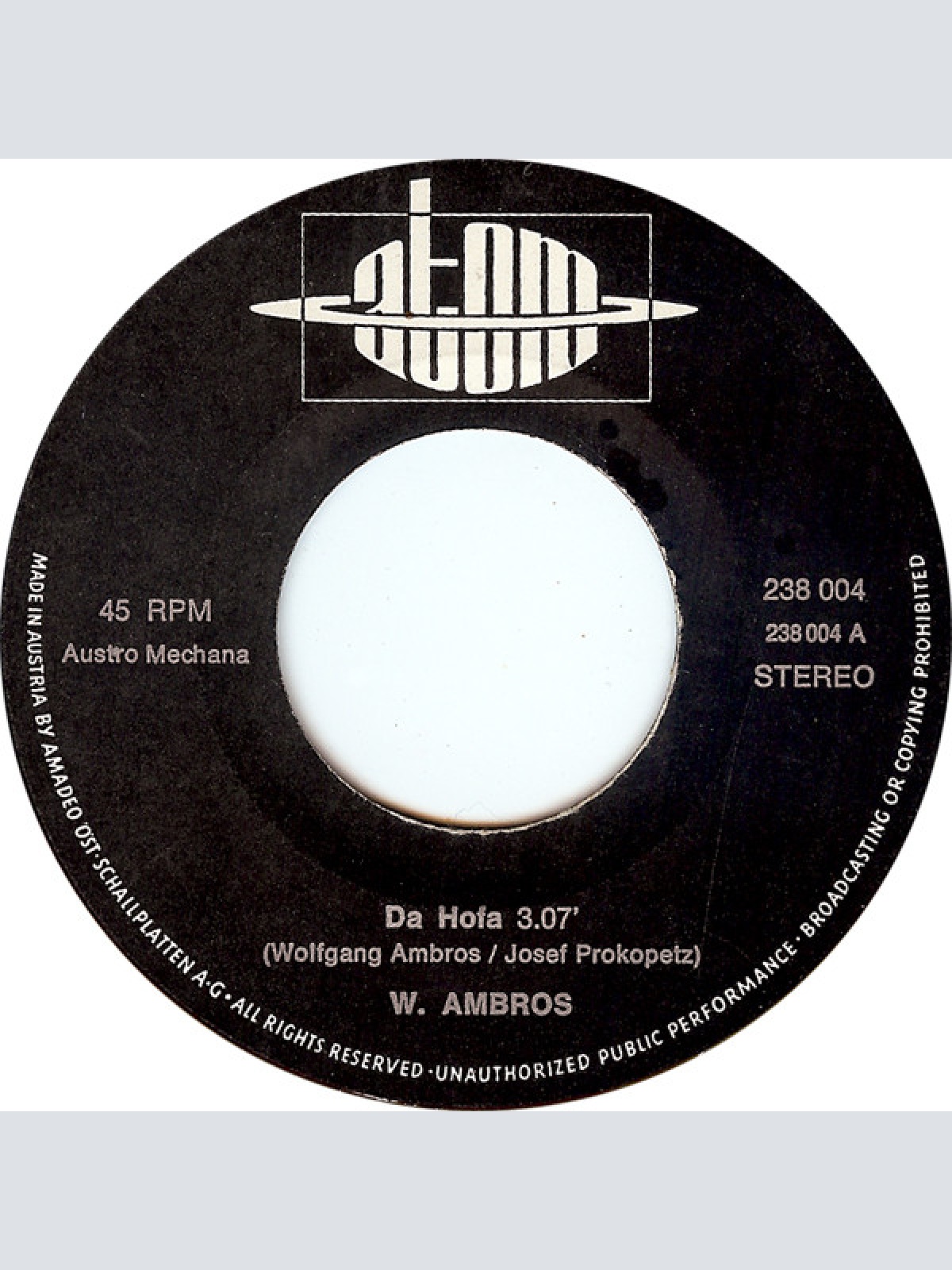 Vinyl / W. Ambros* - Da Hofa / I Bin Allan