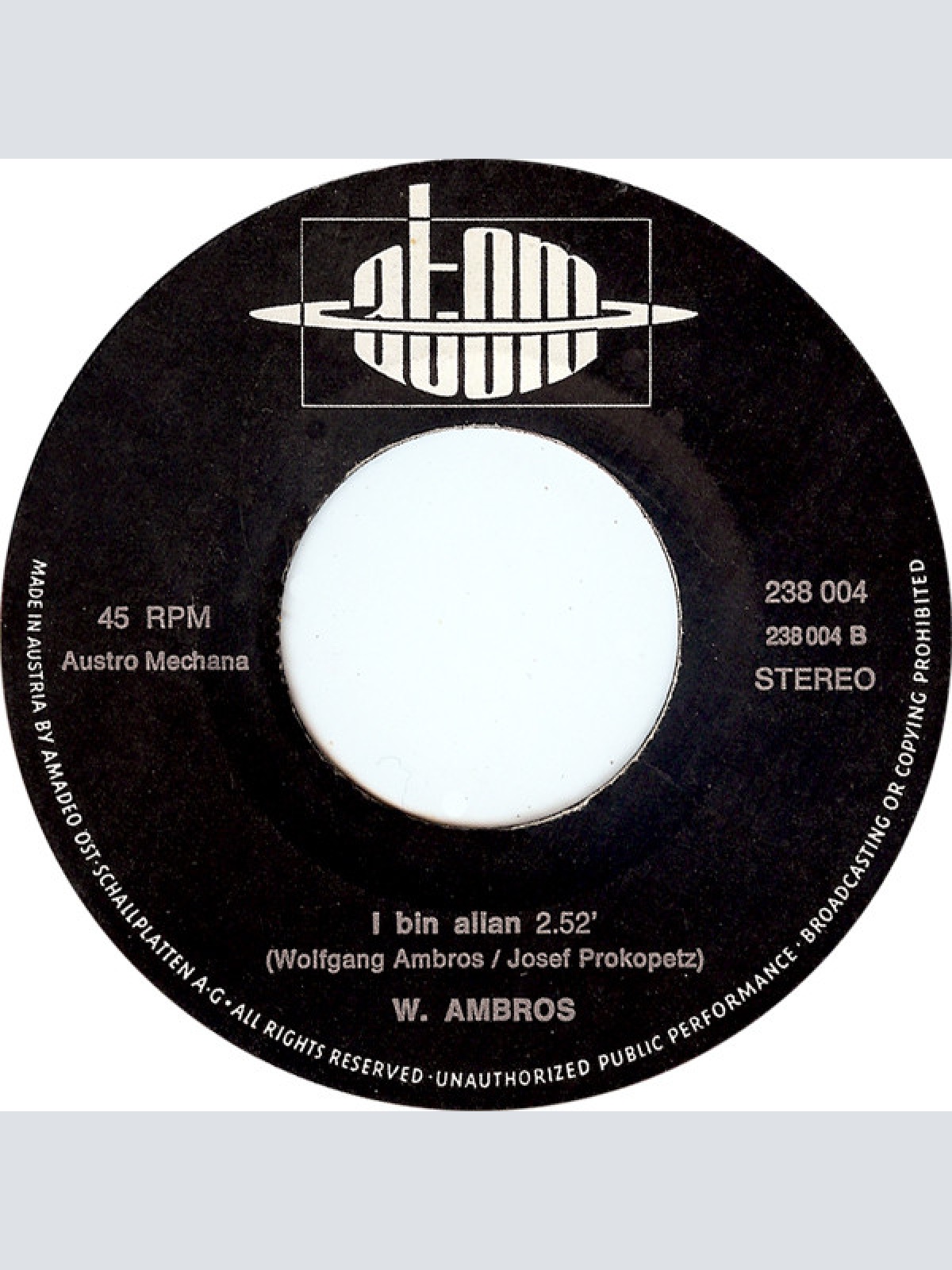 Vinyl / W. Ambros* - Da Hofa / I Bin Allan