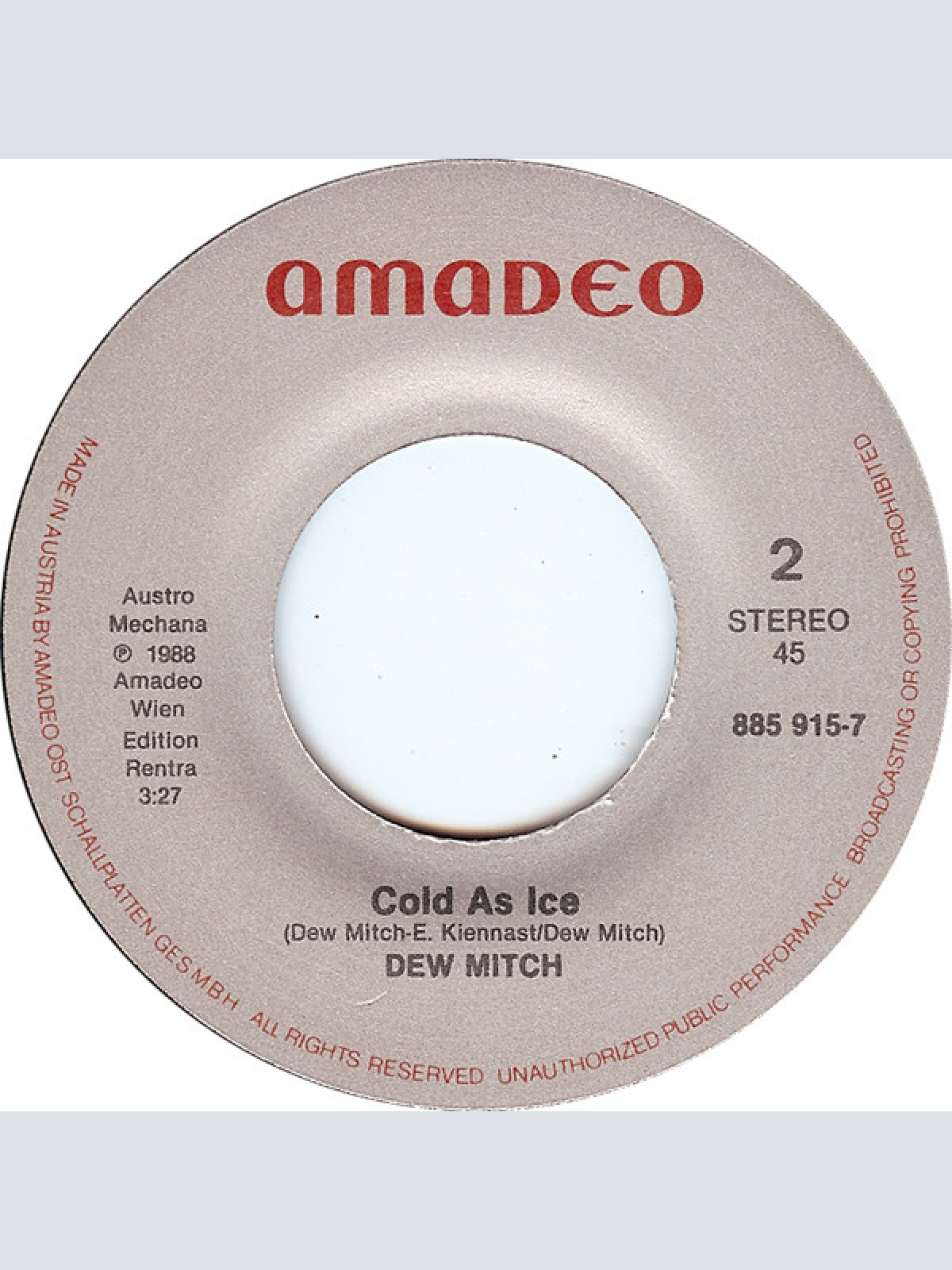 Vinyl / Dew Mitch - Don't Say No