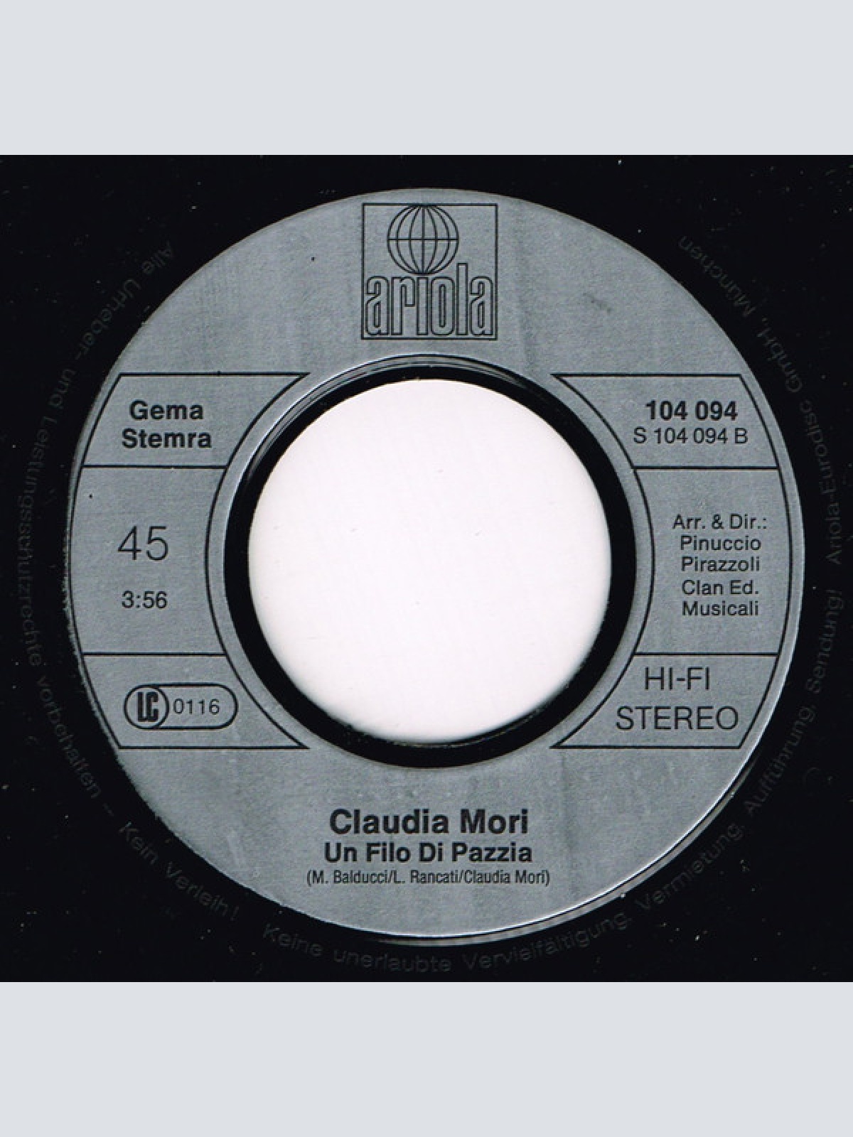 Vinyl / Claudia Mori - Non Succederà Più