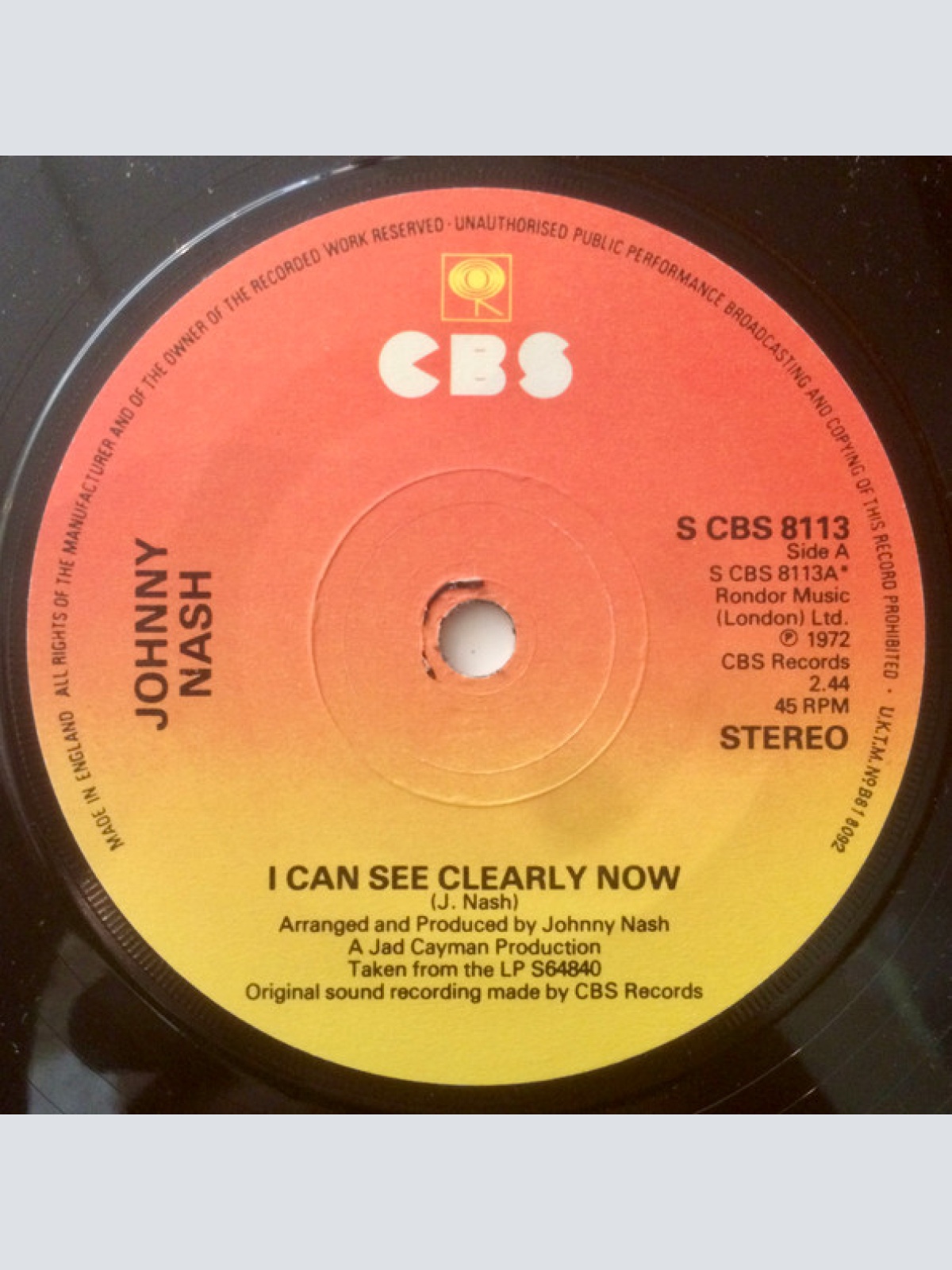 Vinyl / Johnny Nash - I Can See Clearly Now
