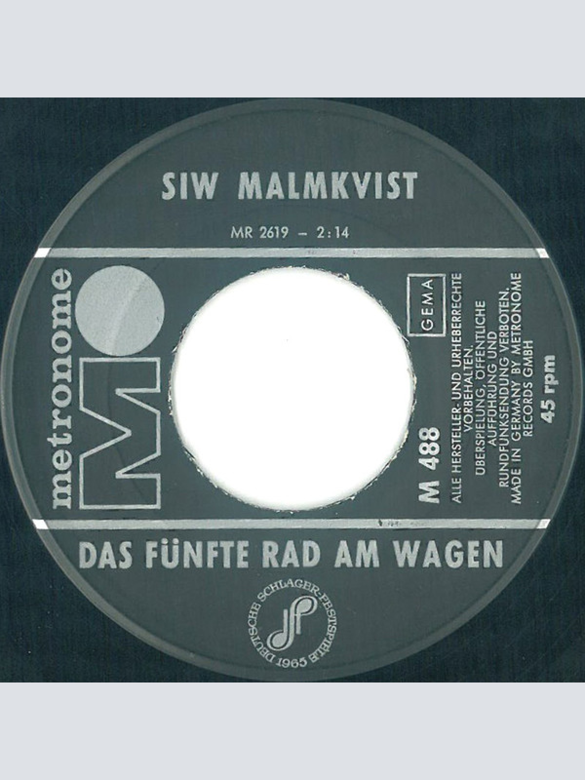 Vinyl / Siw Malmkvist - Das Fünfte Rad Am Wagen