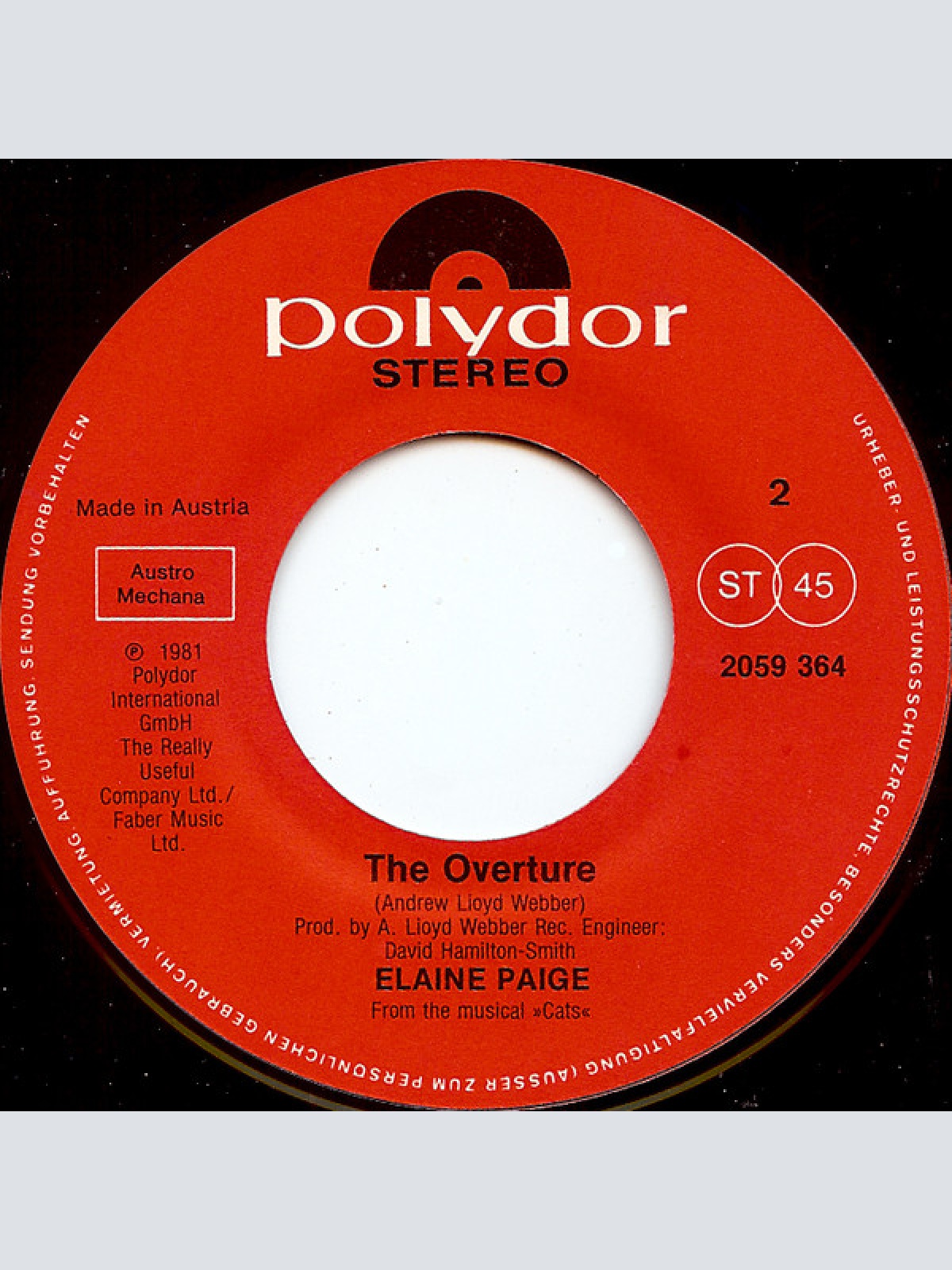 Vinyl / Elaine Paige - Memory (The Theme From Cats)