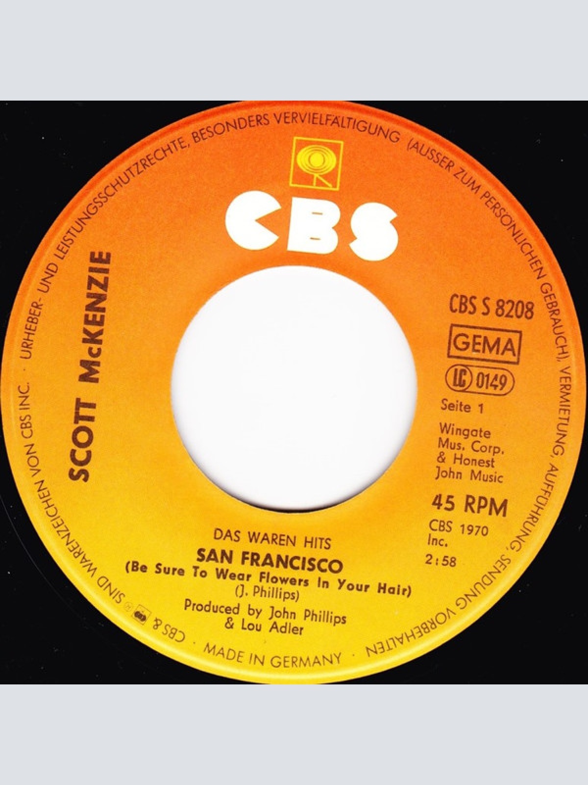 Vinyl / Scott McKenzie - San Francisco