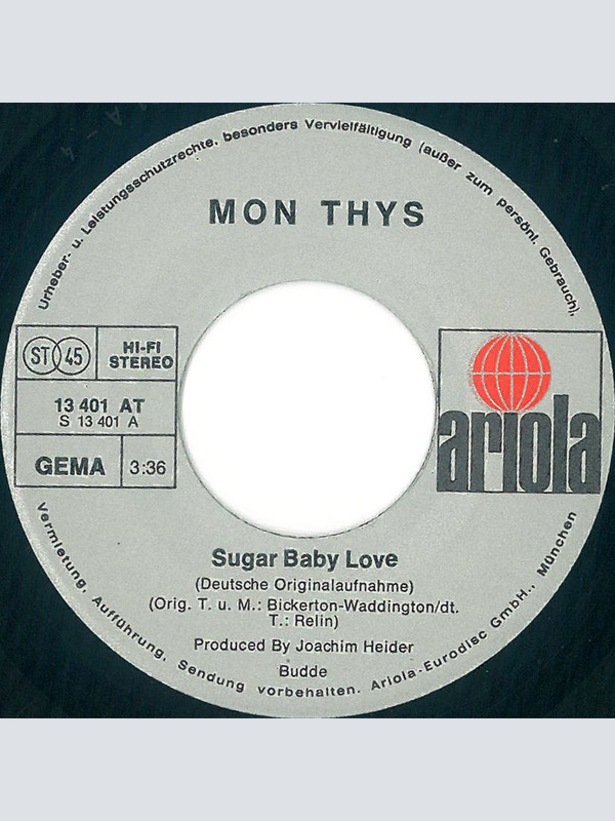 Vinyl / Mon Thys - Sugar Baby Love