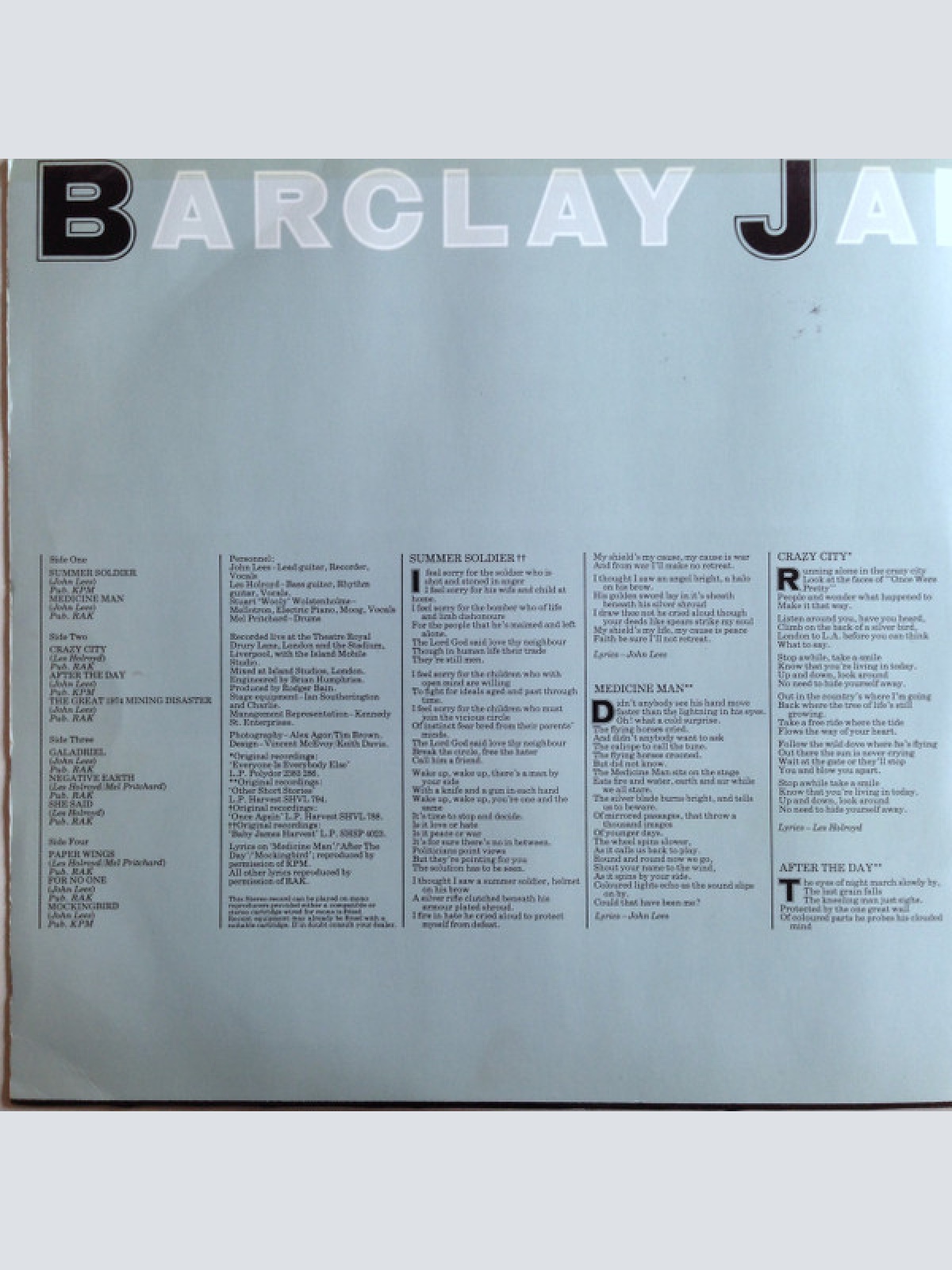 Vinyl / Barclay James Harvest - Live