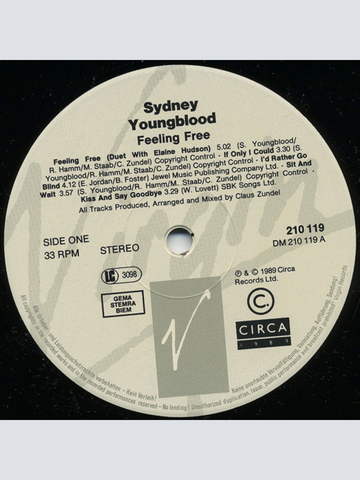 Vinyl / Sydney Youngblood - Feeling Free