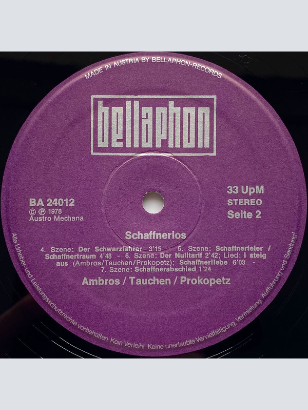 Vinyl / Ambros* / Tauchen* / Prokopetz* - Schaffnerlos