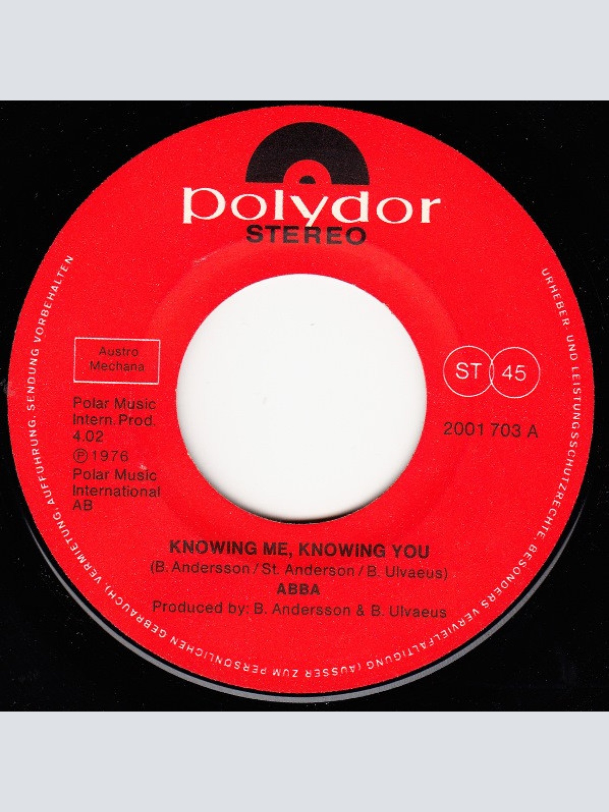 Vinyl / ABBA - Knowing Me, Knowing You
