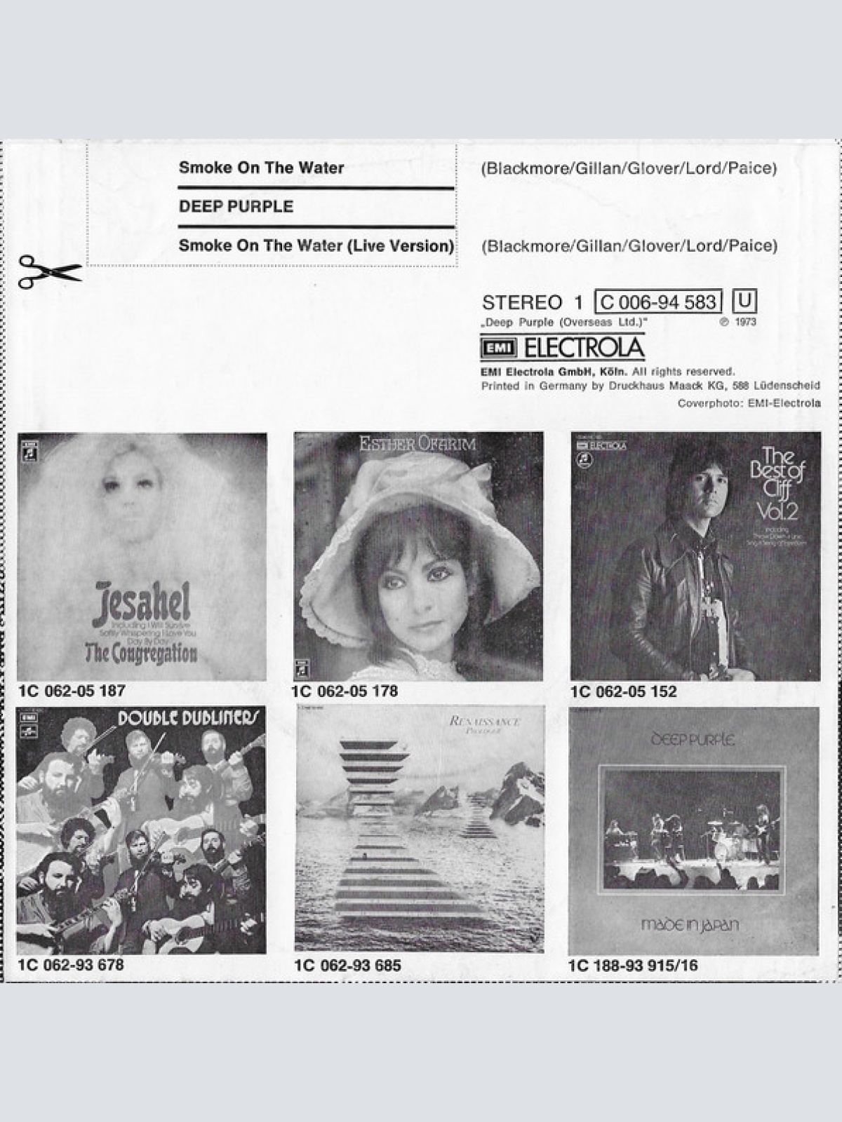 Vinyl / Deep Purple - Smoke On The Water