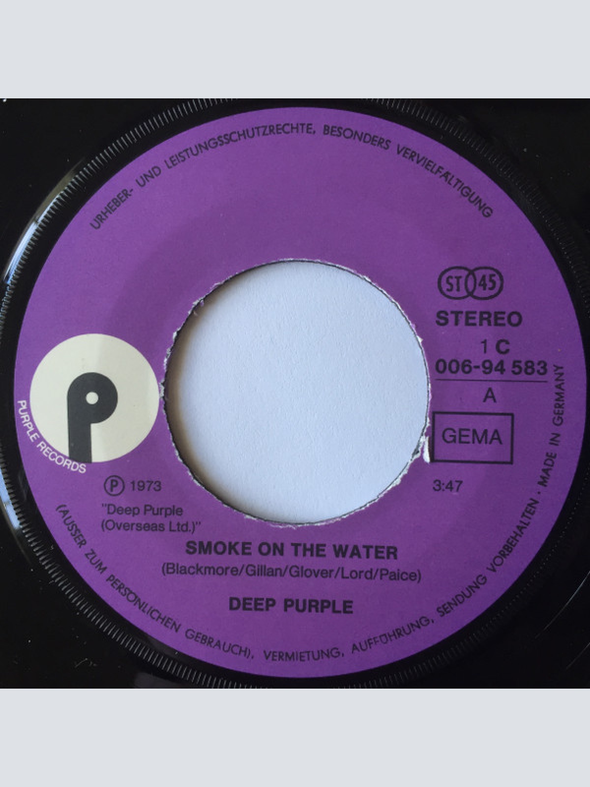 Vinyl / Deep Purple - Smoke On The Water