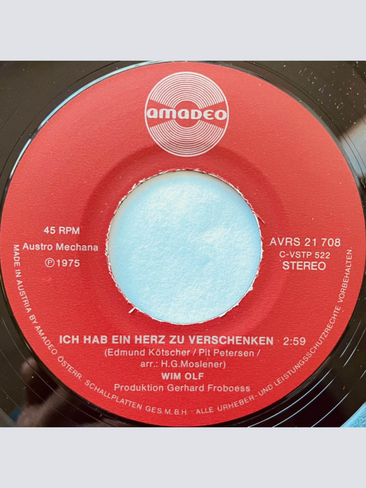 Vinyl / Wim Olf - Heute Oder Nie / Ich Hab' Ein Herz Zu Verschenken