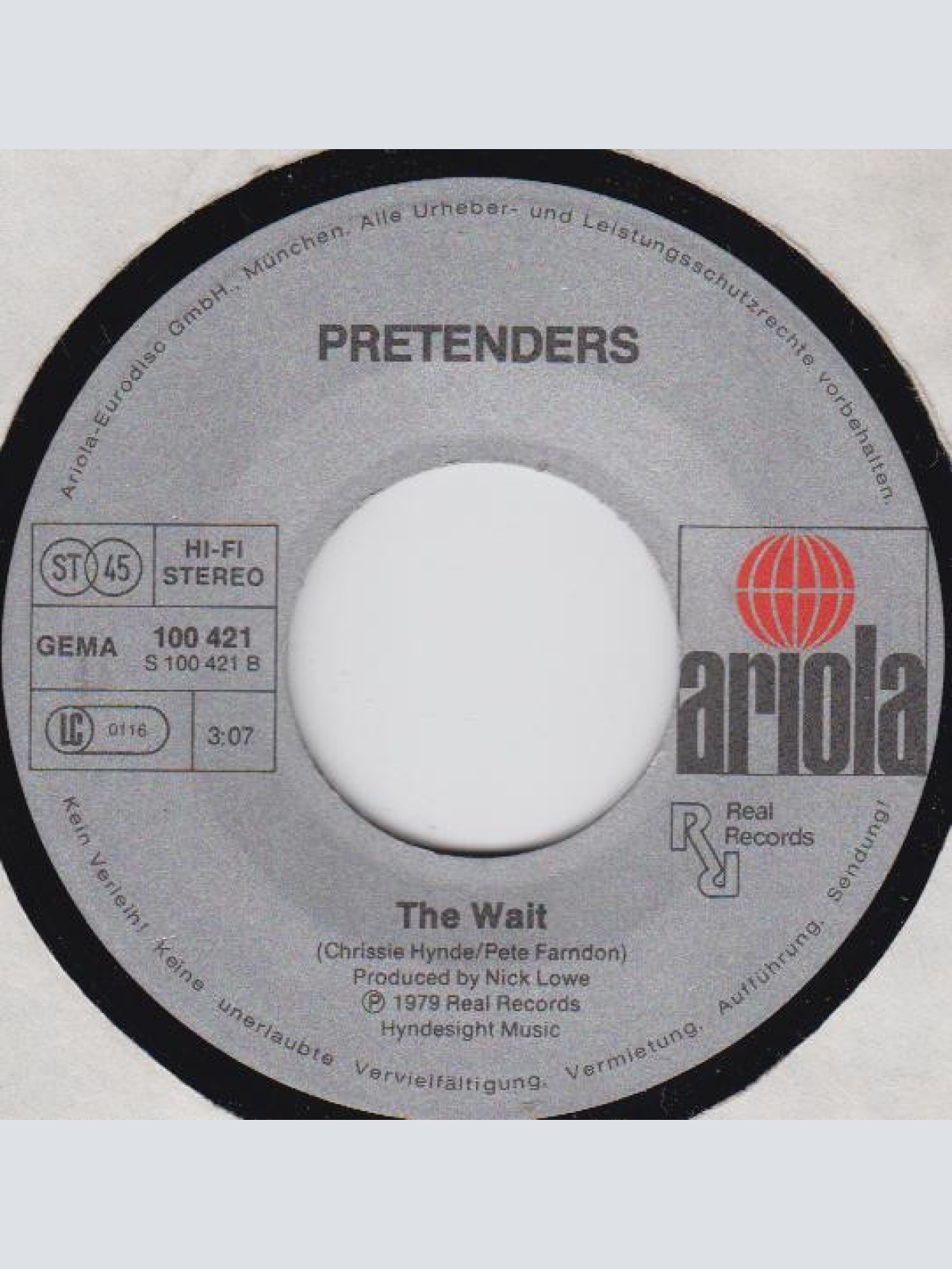 Vinyl / Pretenders* - Stop Your Sobbing / The Wait