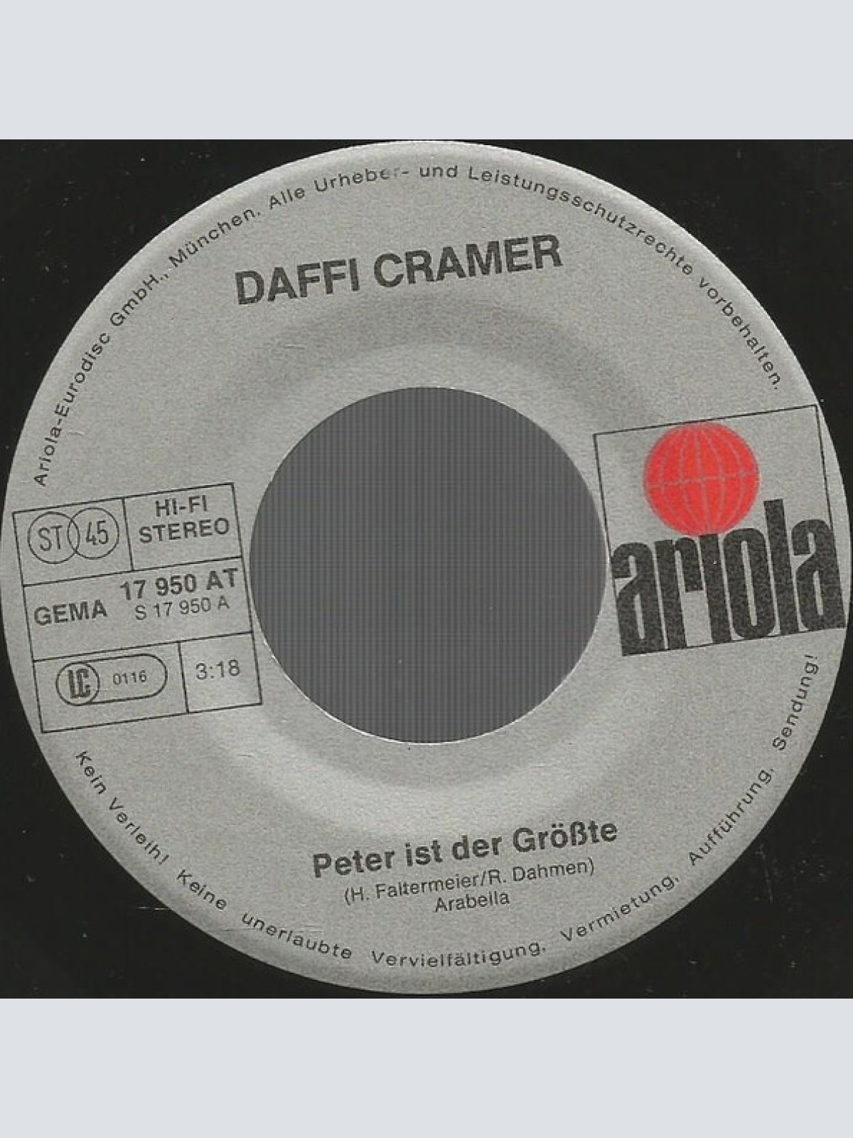 Vinyl / Daffi Cramer - Peter Ist Der Größte
