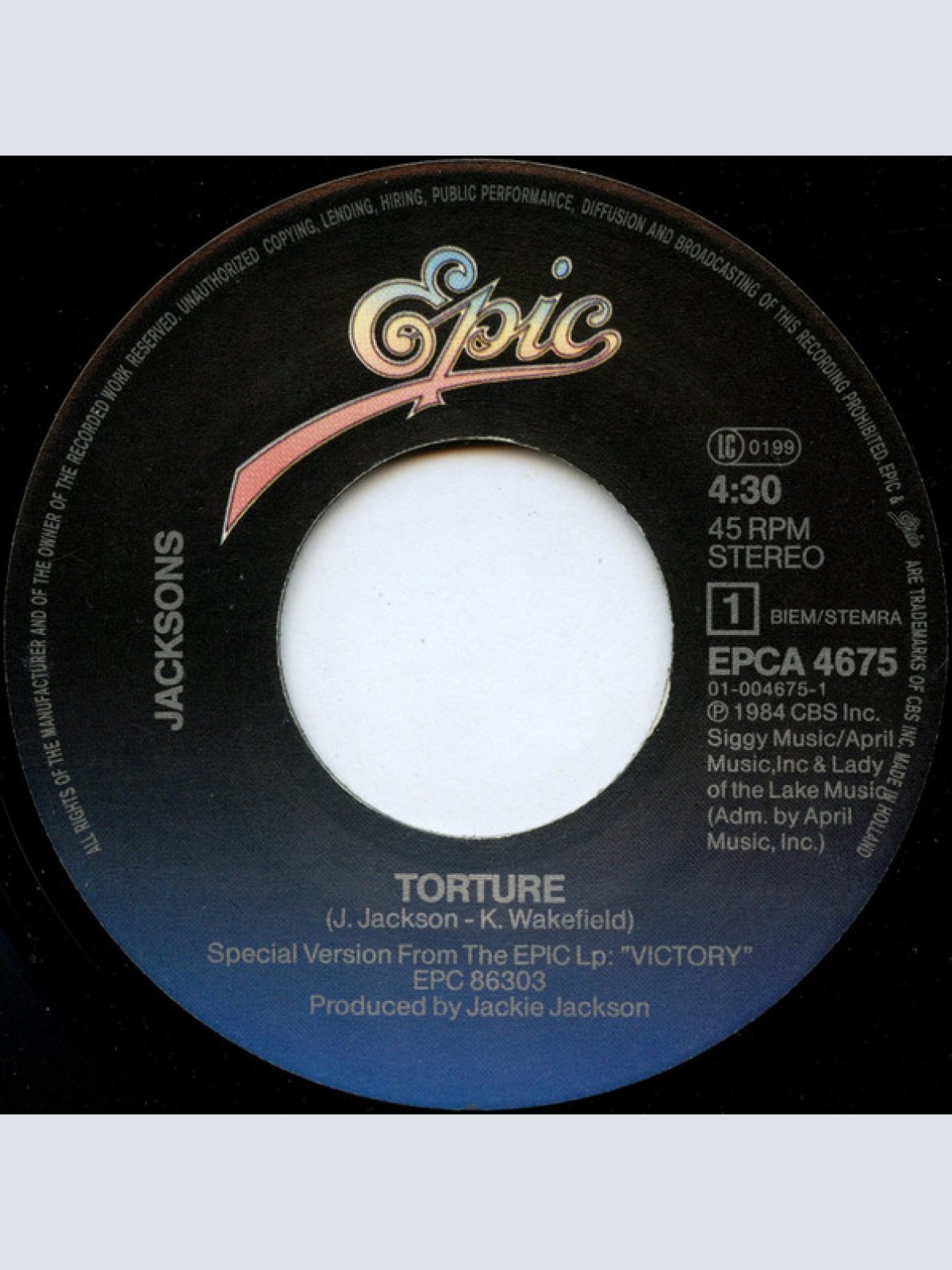 Vinyl / Jacksons* - Torture