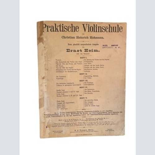 2210 Hohmann PRAKTISCHE VIOLINSCHULE NEUE GÄNZLICH UMGEARBEITETE AUSGABE
