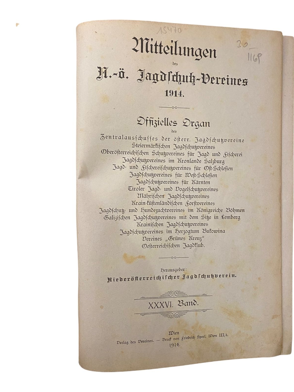 1169 Niederösterreichischer Jagdschutzverein MITTEILUNGEN DES N.-Ö. JAGDSCHUTZ..