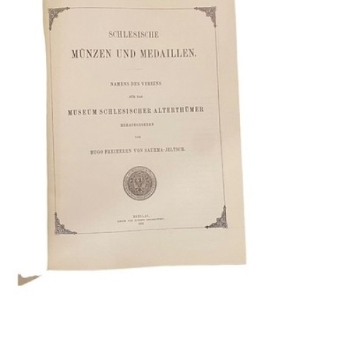 1434 Hugo Freiherrn von Saurma - Jeltsch SCHLESISCHE MÜNZEN UND MEDAILLEN