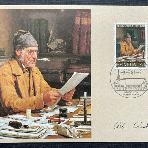 Brief Heimat Albert Anker Gemeindeschreiber Schweiz 1981 ca14,8x10,4cm 410078 PR