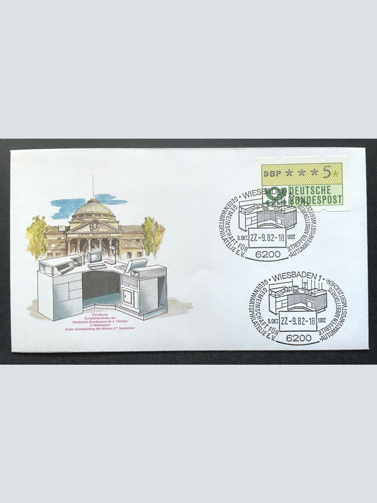 Brief Wiesbaden Deutsche Bundespost Schalterterminal ca.16,4x9,3cm 410316 PR