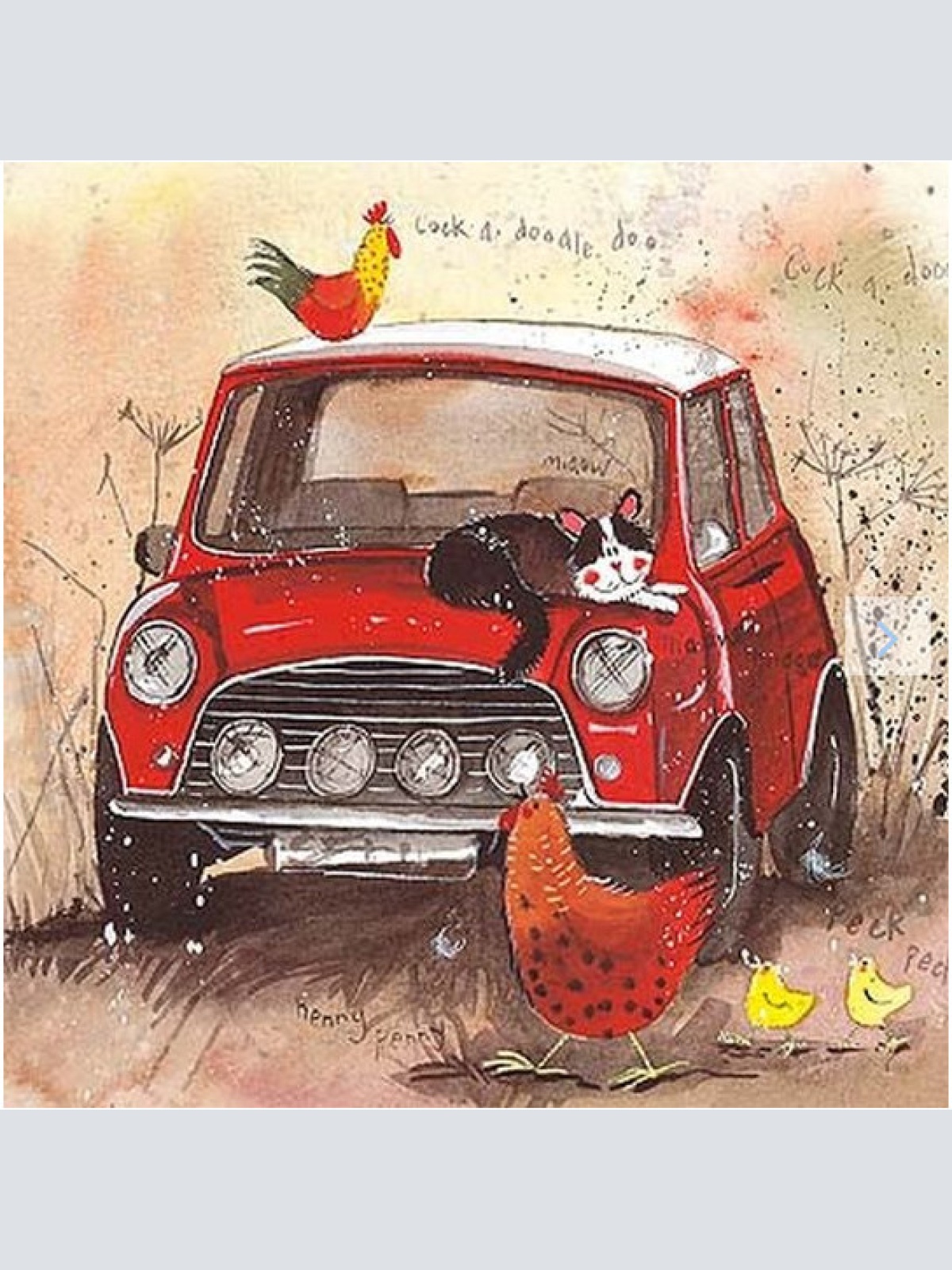 Alex Clark Auto Mini mit Tiere Grußkarte  140x140 mm incl. Umschlag  0018