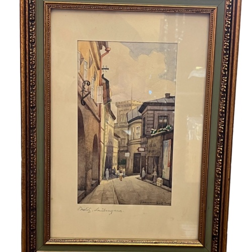 Nostalgie Bild, Bielitz Unter den Lauben,  Schlesien 42x31 cm ABC001