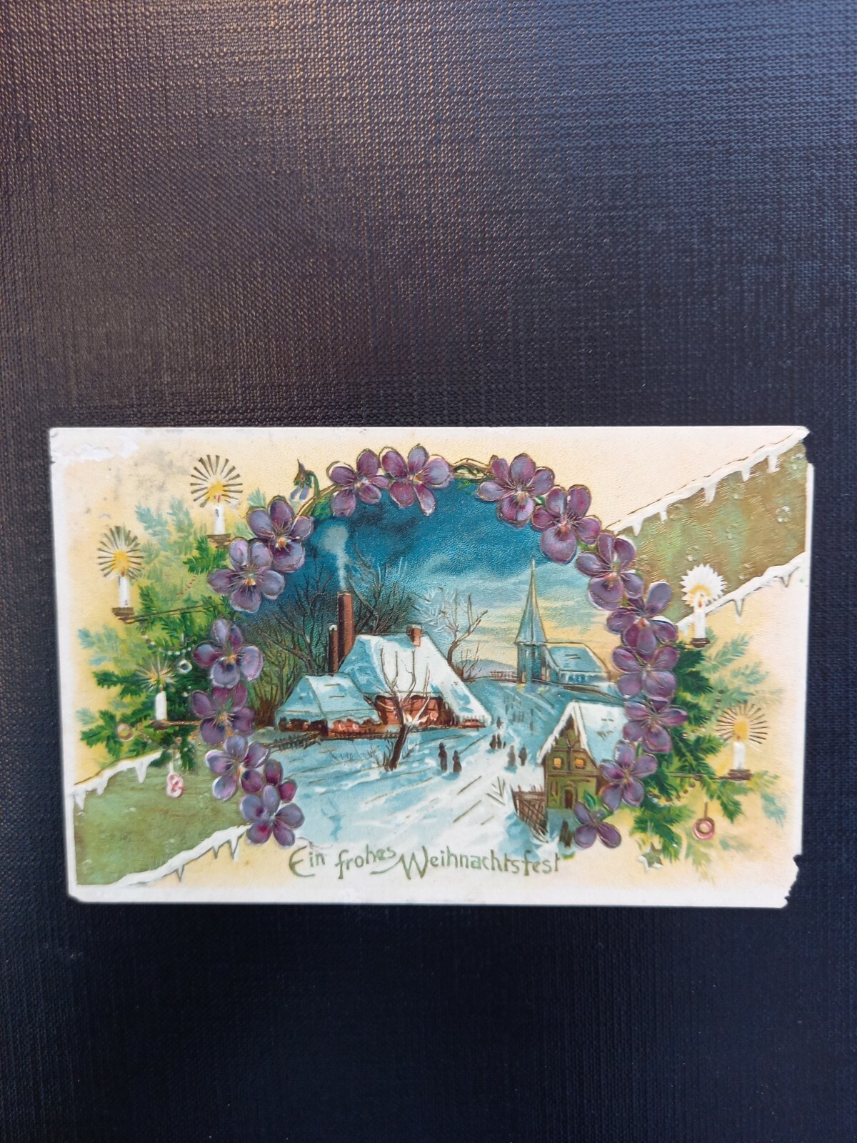 Glückwunschkarte, Ein frohes Weihnachtsfest  Weihnachten Prägekarte 402867 gr