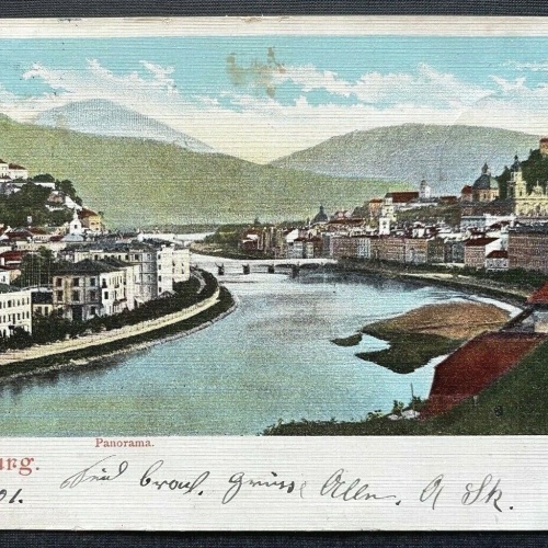 Salzburg Panorama Stadt Salzach Fluss Kirche Festung Burg Österreich 410846 TH