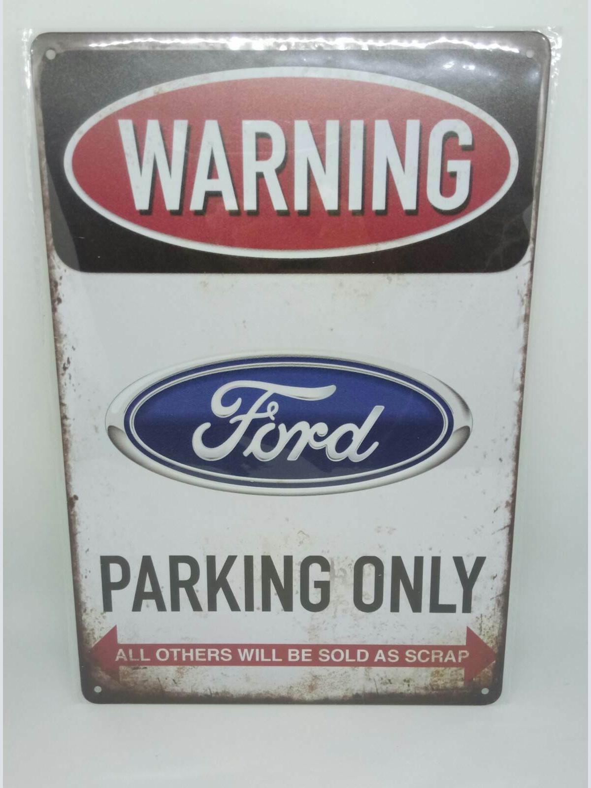 Nostalgie Vintage Retro Blechschild Auto  "Warning Ford Parking Only" 30x20