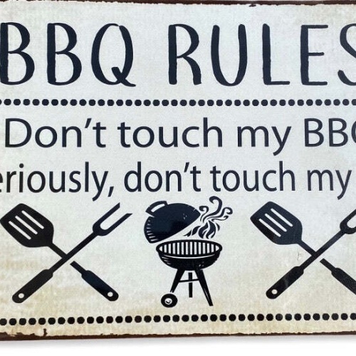 Nostalgie Vintage Blech BBQ Rules  30x20 12082
