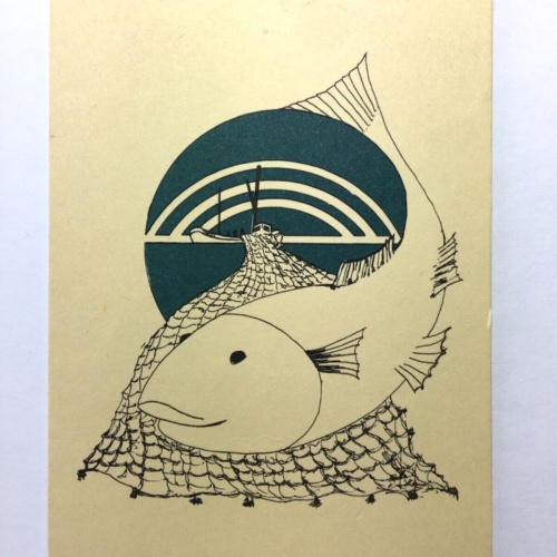 Deep Sea Fisherman - Tiefsee - Fisch im Netz - Künstlerkarte 40201 TH