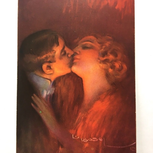 Küssendes Liebespaar (L. Usabal) - Künstlerkarte 40218 TH