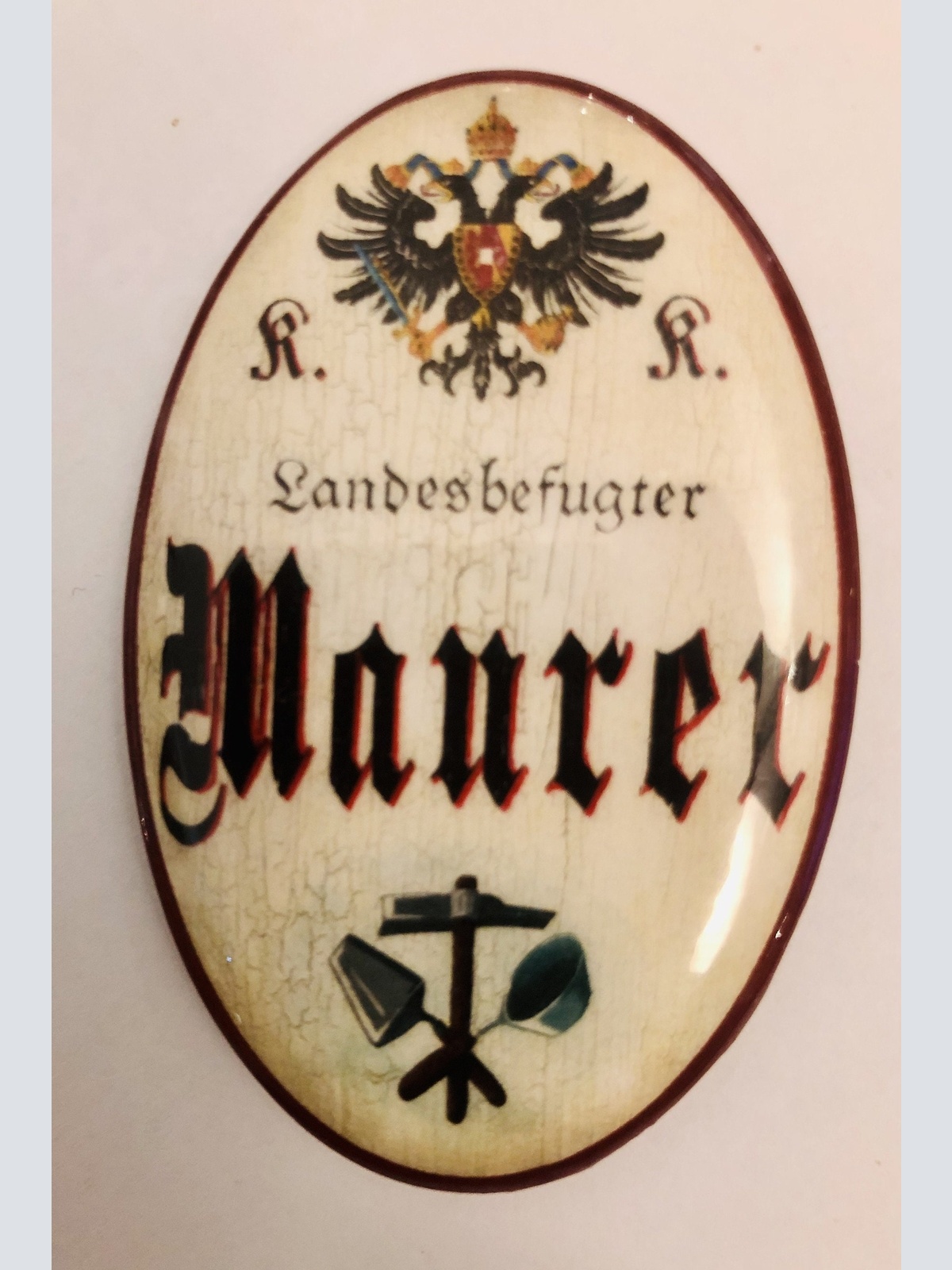 K&k nostalgie flaschenöffner magnetisch landesbefugter maurer  7x4,5cm