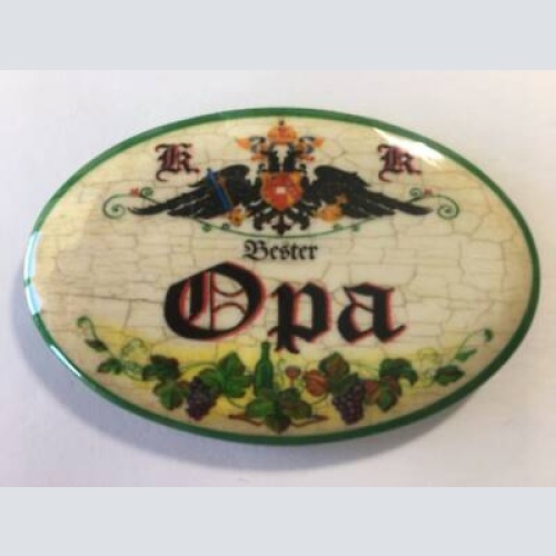 Nostalgie flaschenöffner magnet bester opa weinglas weintrauben