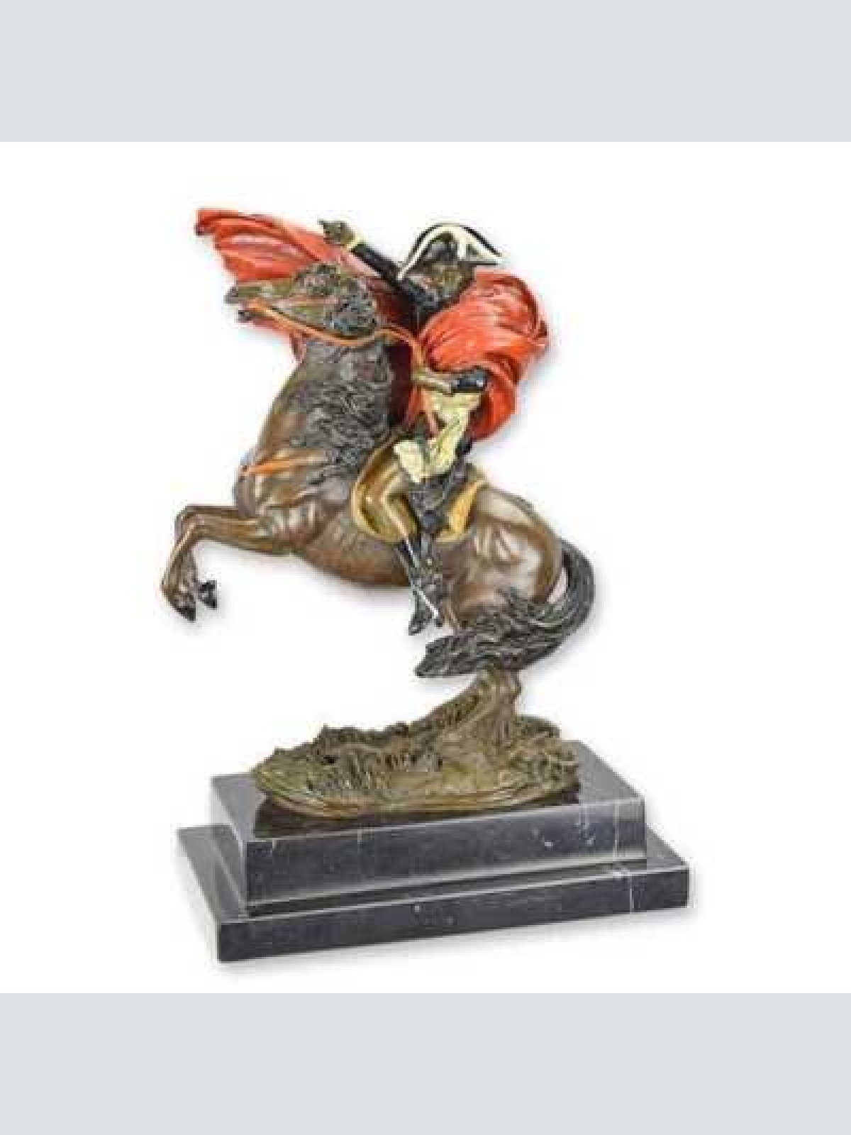 Bronze skulptur auf marmor napoleon überquert die alpen h 32,1 cm 22 cm nlbg-15