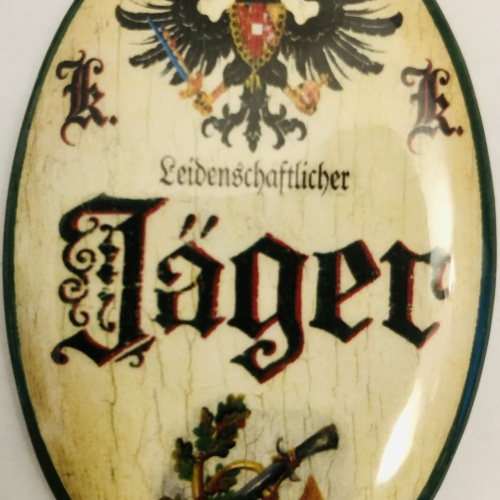 K&K Nostalgie Flaschenöffner magnetisch Leidenschaftlicher Jäger 7x4,5cm
