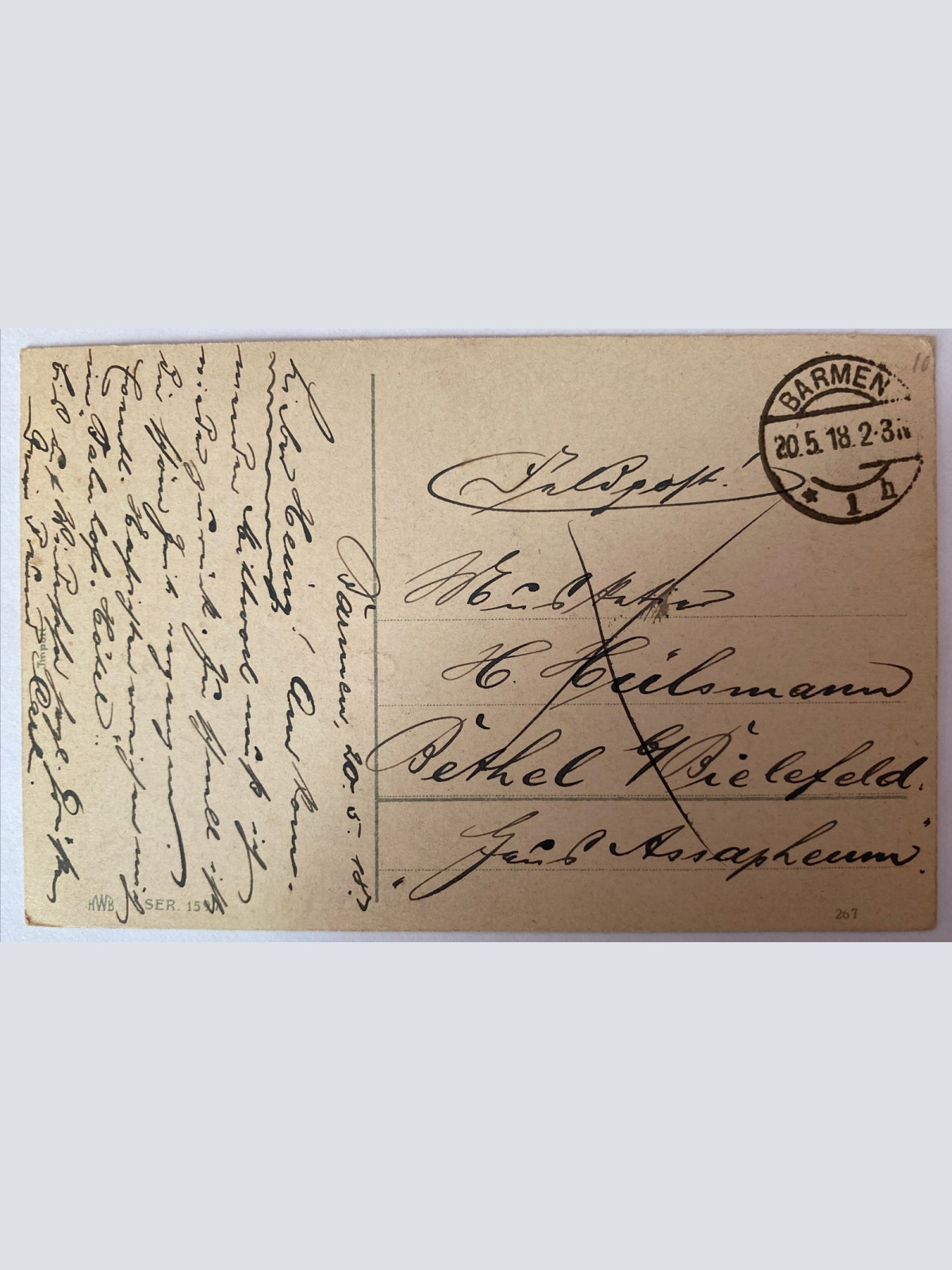 Grußkarte, "Herzliche Pfingstgrüße", Baum, Zaun 410023 AH