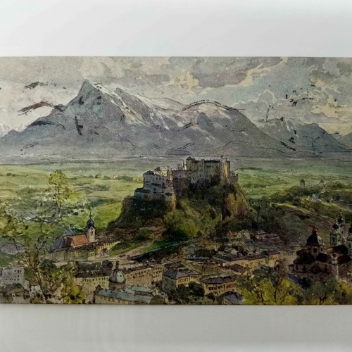 Ansicht Festungen Hohensalzburg Berglandschaft Umland