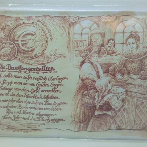 Nostalgie Vintage Retro Schild Spruch die Bankangestellten 30x20 cm 60238