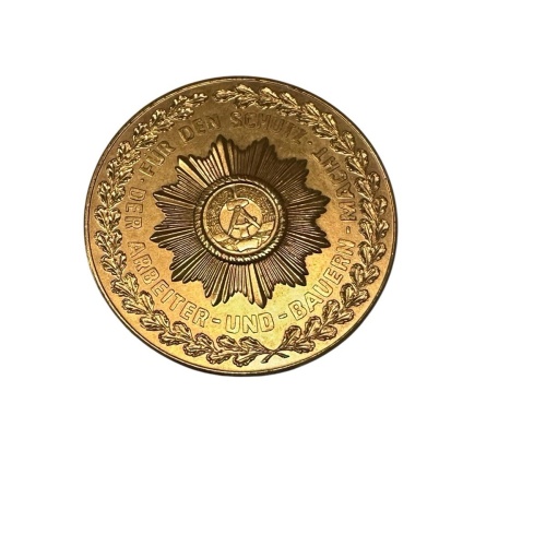 DDR Medaille für den Schutz der Arbeiter und Bauernmacht Goldfarben P7