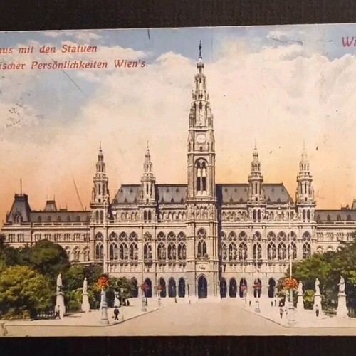 Wien Rathaus Mit Statuen 30087 gr I