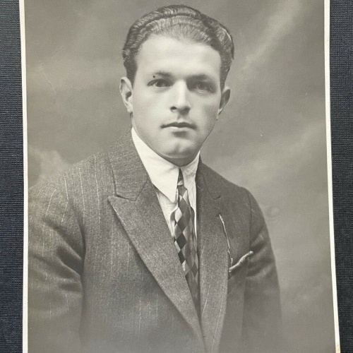 Porträt Mann Anzug Krawatte Zur Erinnerung 1925 A.Kreutz Braunau OÖ 400346 TH F