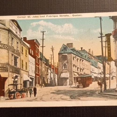 Corner St.John And Fabrique Streets Quebec Straßenbahn Und Pferd 118040 Ga E
