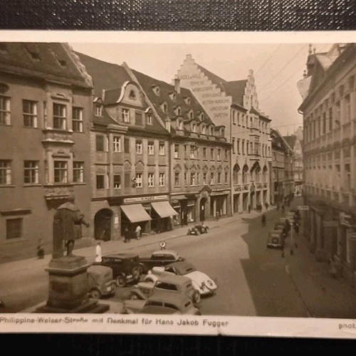 Augsburg Philippine Welser Straße Mit Denkmal Für Hans Jakob Fugger 410482 Gr