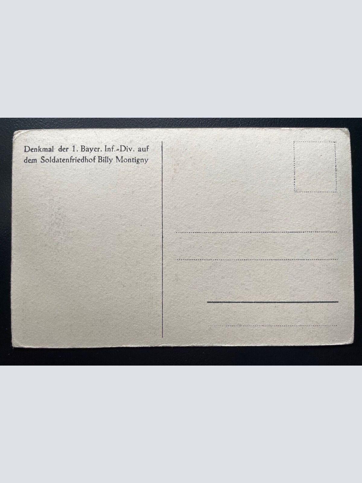 Denkmal 1.Bayer. Inf.Div. Soldatenfriedhof Montigny Militär Frankreich 400595 TH