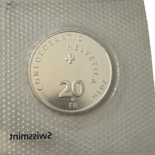 20 Franken Gottard stempelglanz  2016 Schweiz eingeschweißt Silber 4291