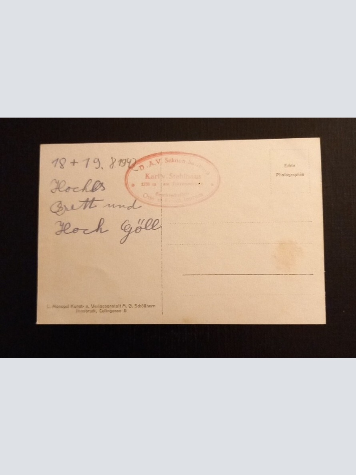 Karl Von Stahlhaus Mit Schneibstein 76415 H