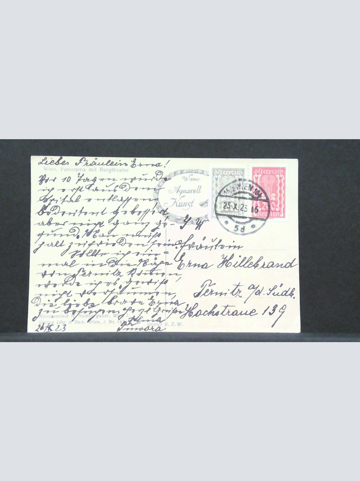 Wien Panorama mit Burgtheater Luftbild Gemälde JW 500180 F