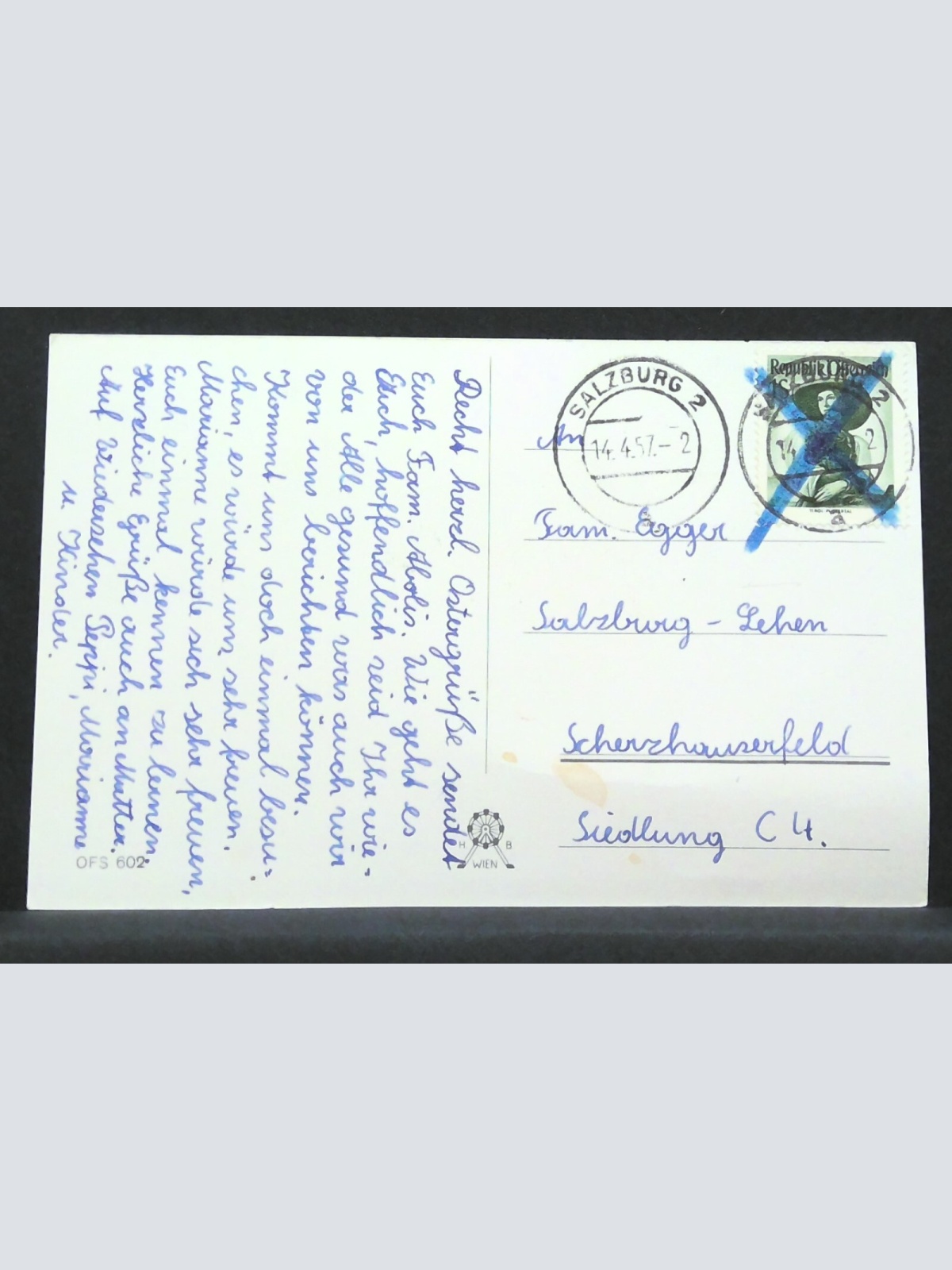 Frohe Ostern Junge Hase Lamm Küken Eier Vogel JW ohneZahl F