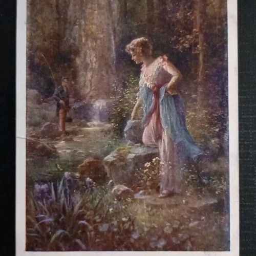 Künstlerkarte Hans Zatzka Die Forelle 600508A Gr